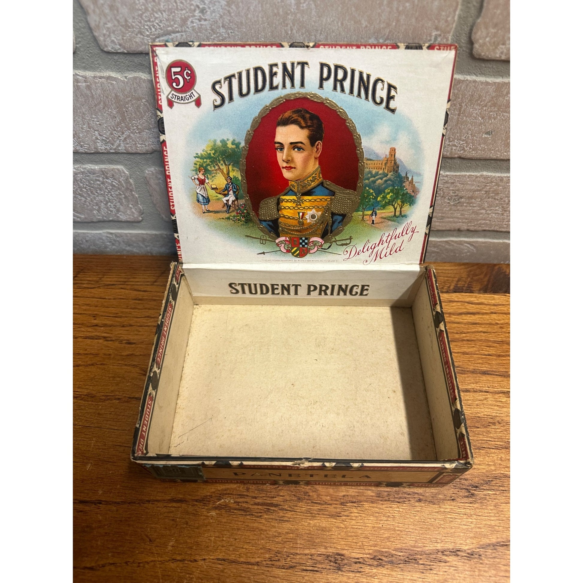 Vintage Student Prince Cigar Box Advertising Display Pressed Cardboard Ohio