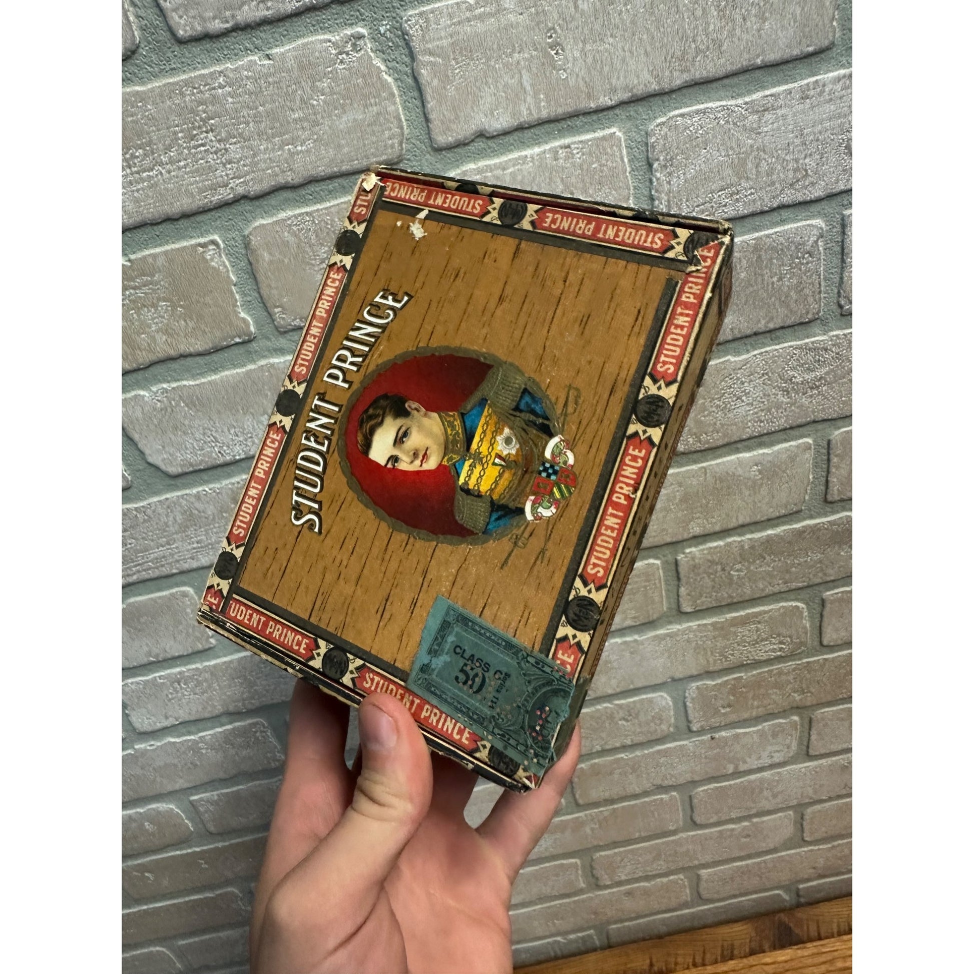 Vintage Student Prince Cigar Box Advertising Display Pressed Cardboard Ohio