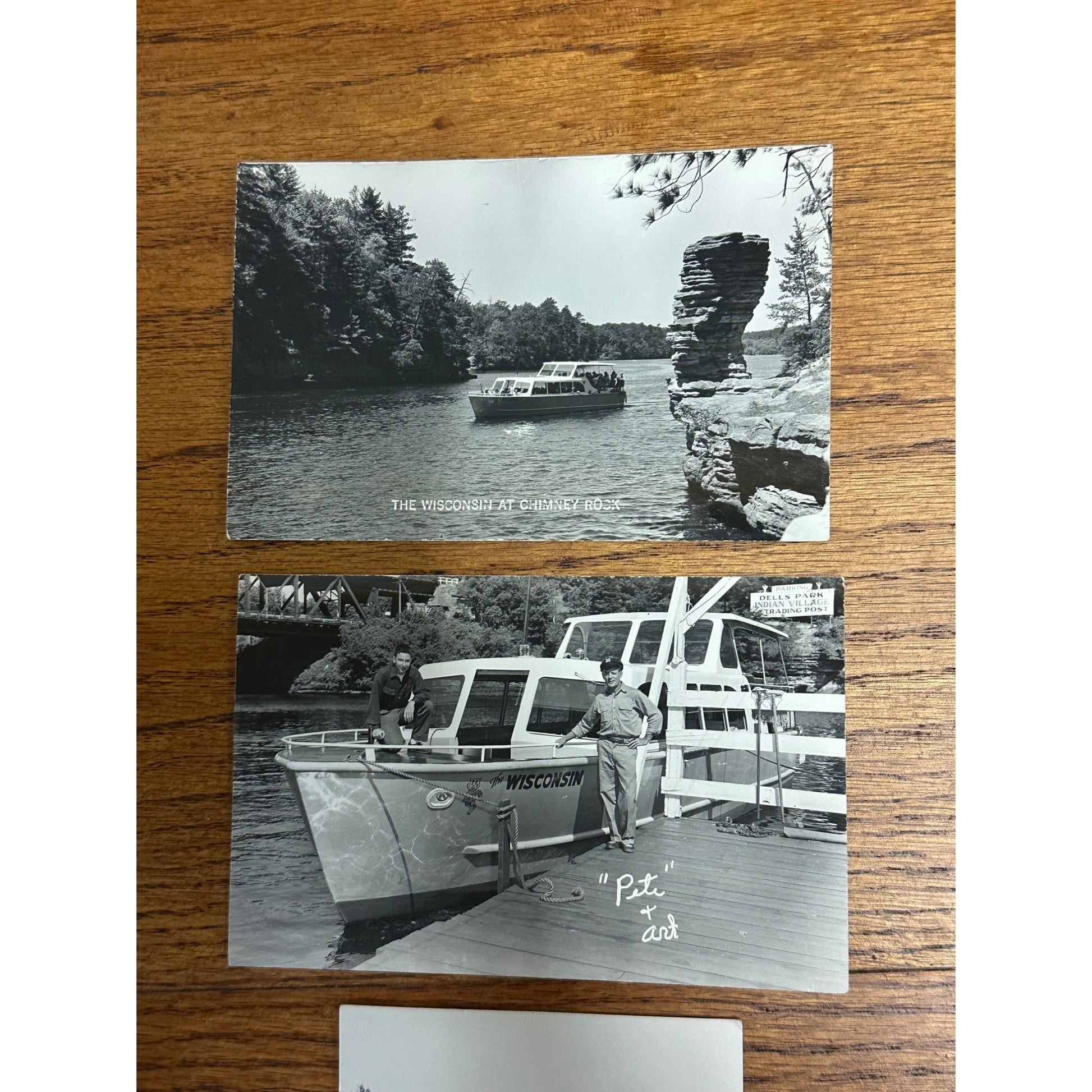 Wisconsin Dells RPPC Postcards Lot (3) Tour Boat Chimney Rock Wis WI 1950s