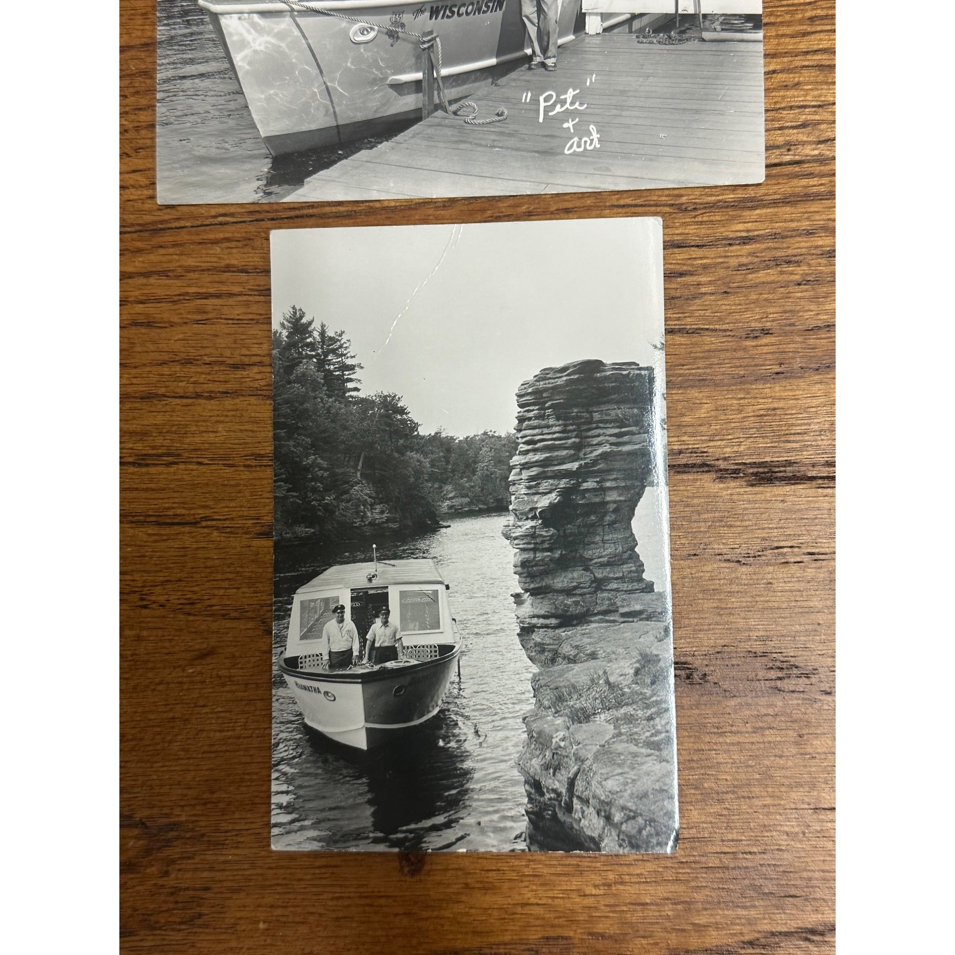 Wisconsin Dells RPPC Postcards Lot (3) Tour Boat Chimney Rock Wis WI 1950s