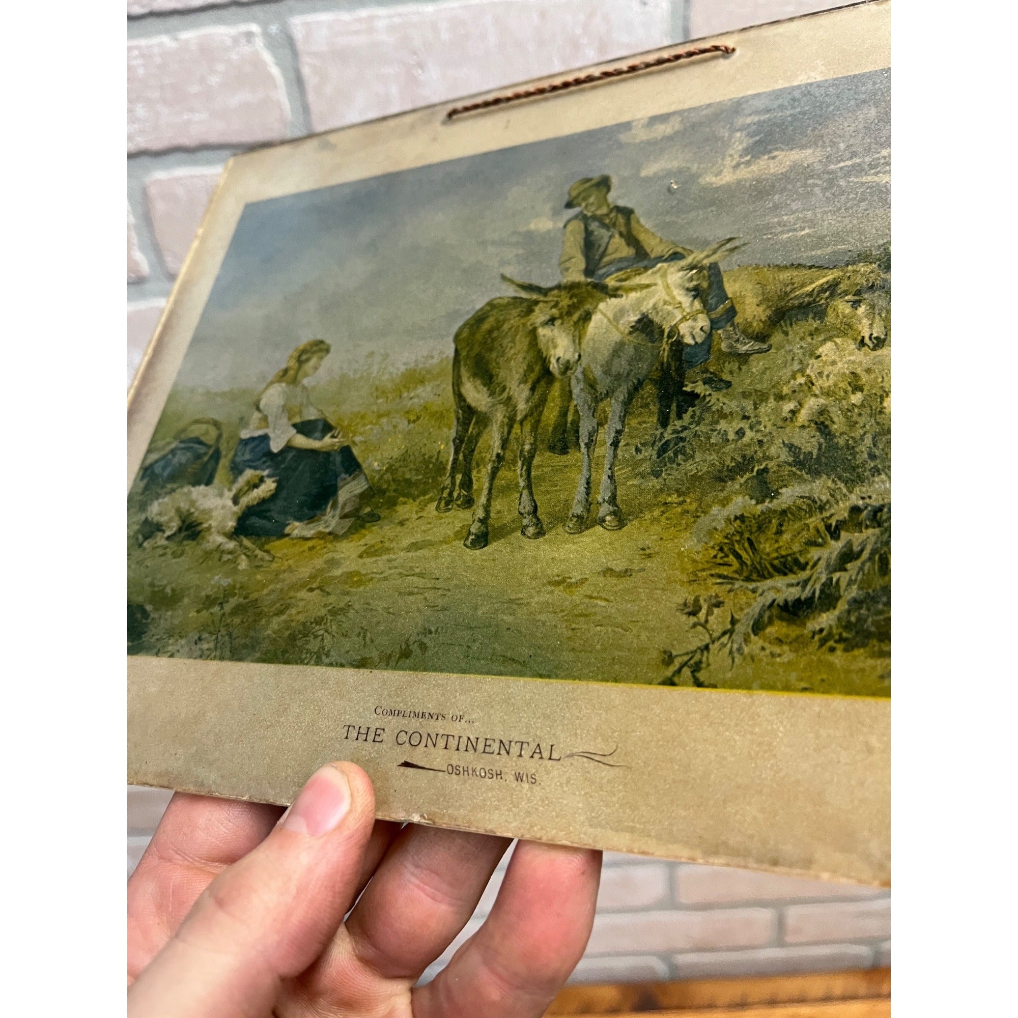 Vintage c1910s Continental Department Store Glass Advertising Sign Oshkosh Wis