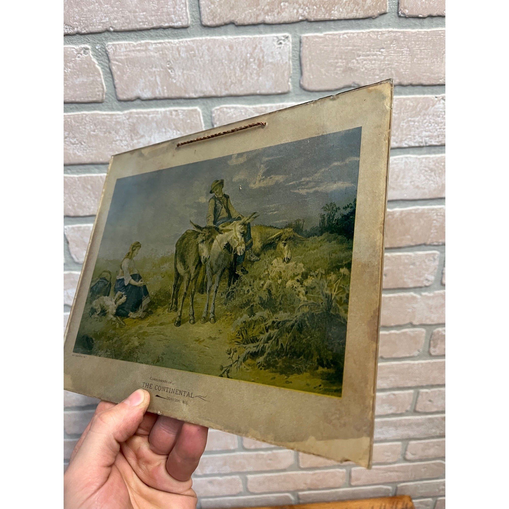 Vintage c1910s Continental Department Store Glass Advertising Sign Oshkosh Wis