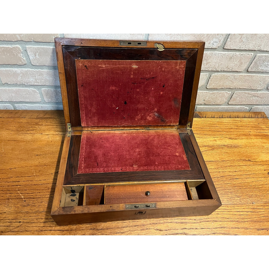 Antique 19th c. Portable Wooden Lap Field Desk Victorian 1800s