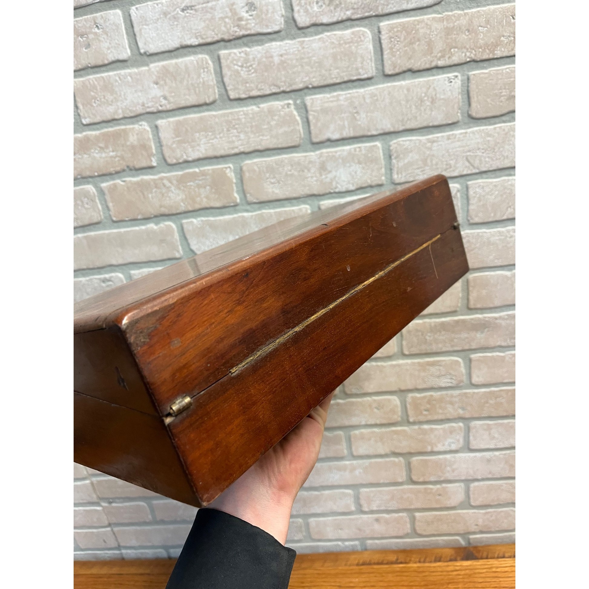 Antique 19th c. Portable Wooden Lap Field Desk Victorian 1800s