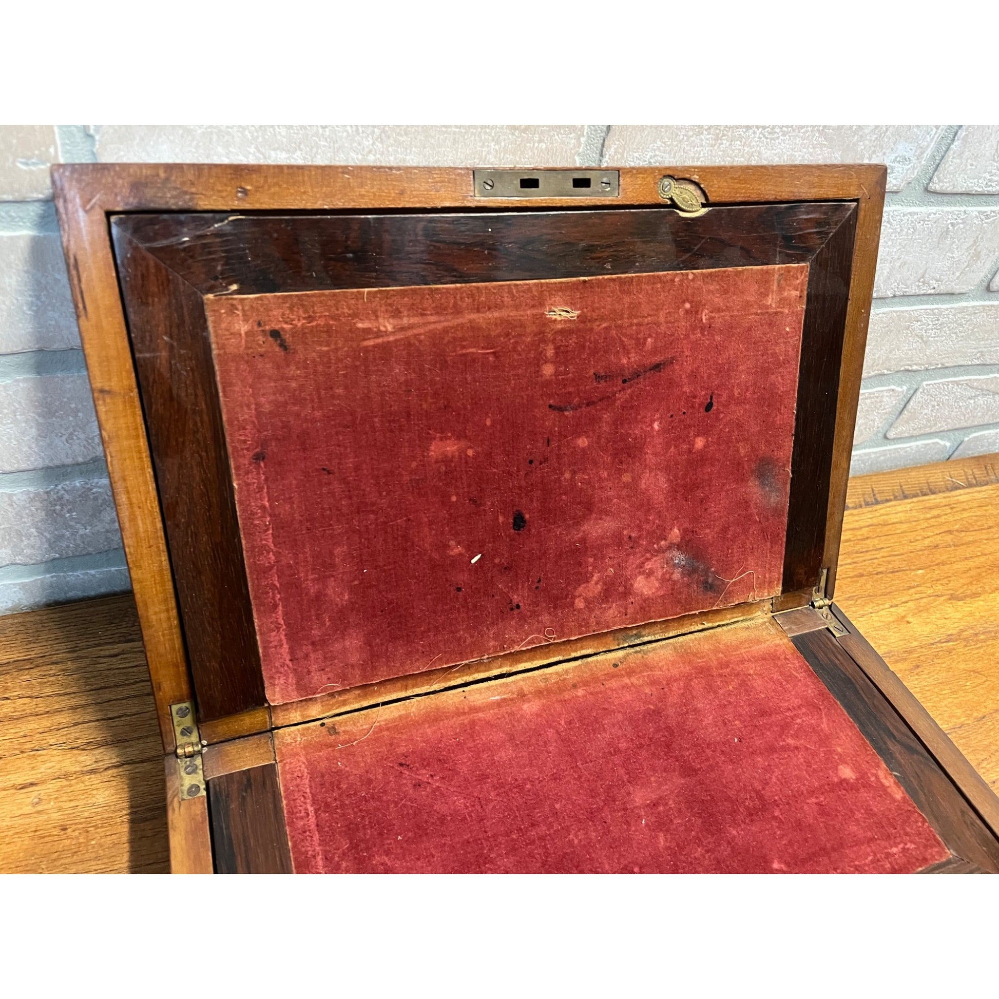 Antique 19th c. Portable Wooden Lap Field Desk Victorian 1800s