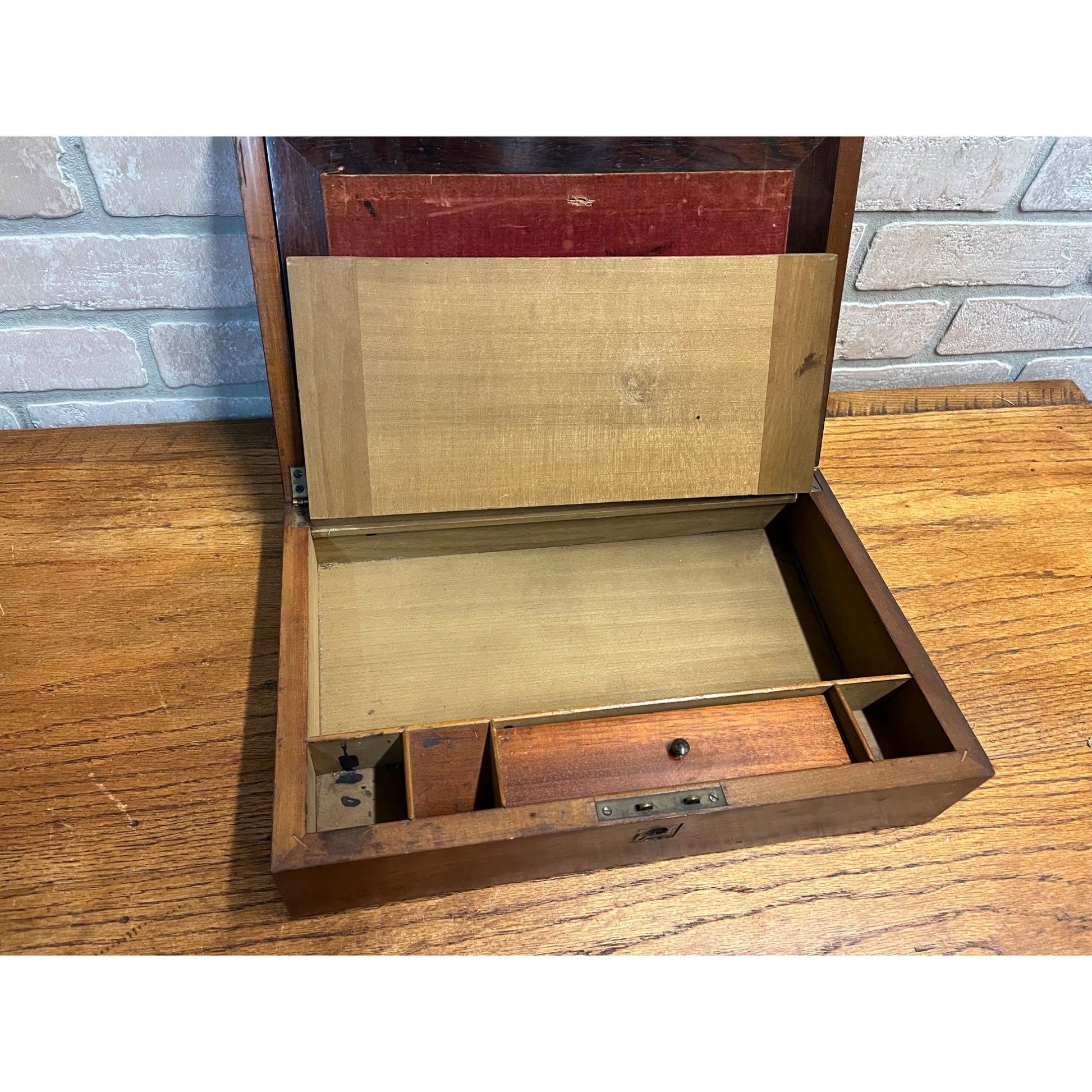Antique 19th c. Portable Wooden Lap Field Desk Victorian 1800s