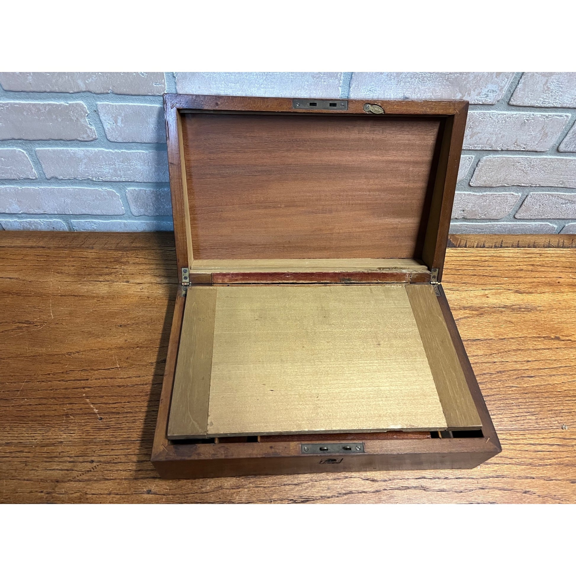 Antique 19th c. Portable Wooden Lap Field Desk Victorian 1800s