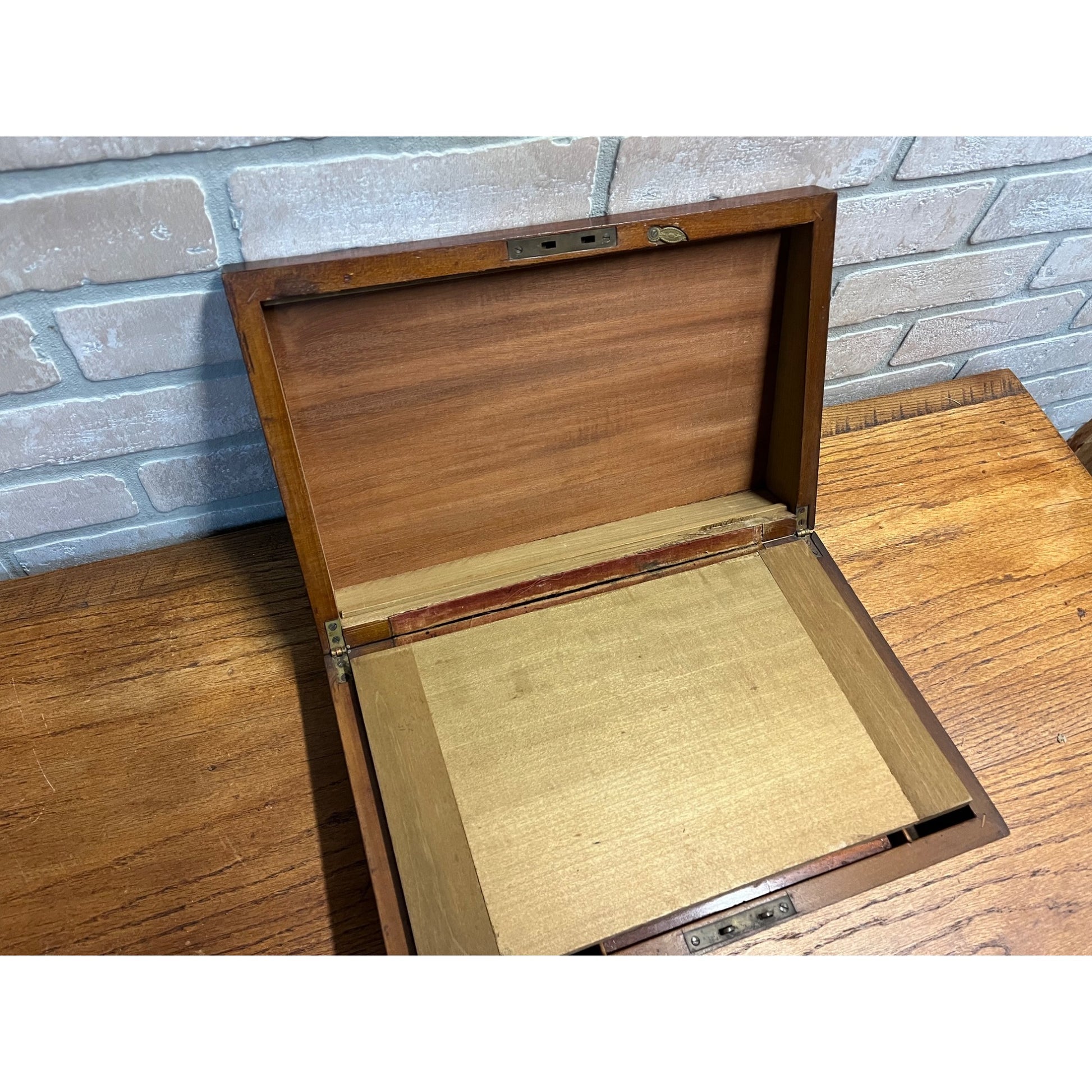 Antique 19th c. Portable Wooden Lap Field Desk Victorian 1800s