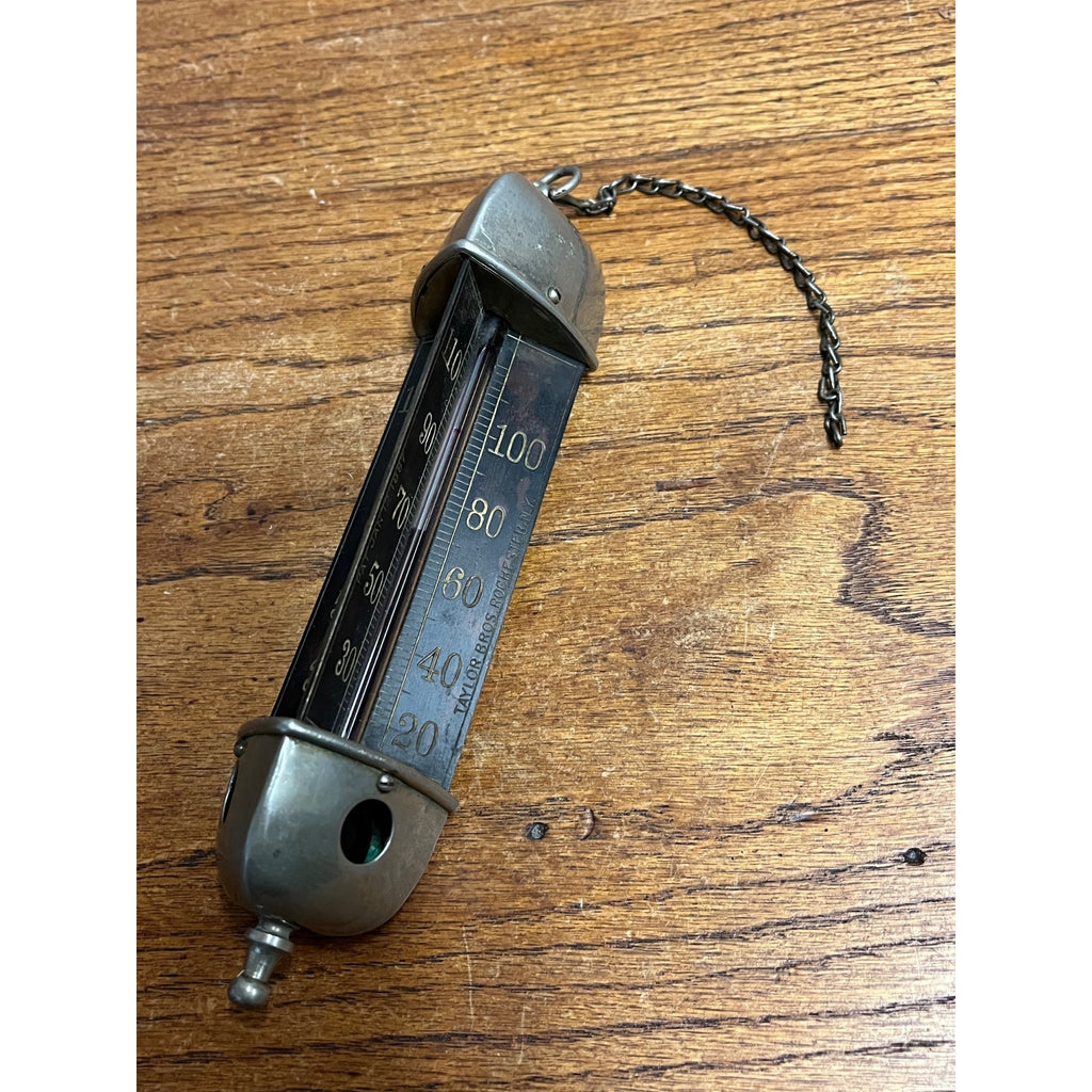 Antique Taylor Bros. 1887 Hanging Chandelier Parlor 3-Sided Radial Therm Temp Gauge