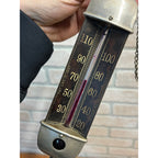 Antique Taylor Bros. 1887 Hanging Chandelier Parlor 3-Sided Radial Therm Temp Gauge