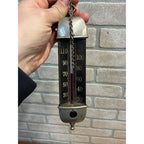 Antique Taylor Bros. 1887 Hanging Chandelier Parlor 3-Sided Radial Therm Temp Gauge