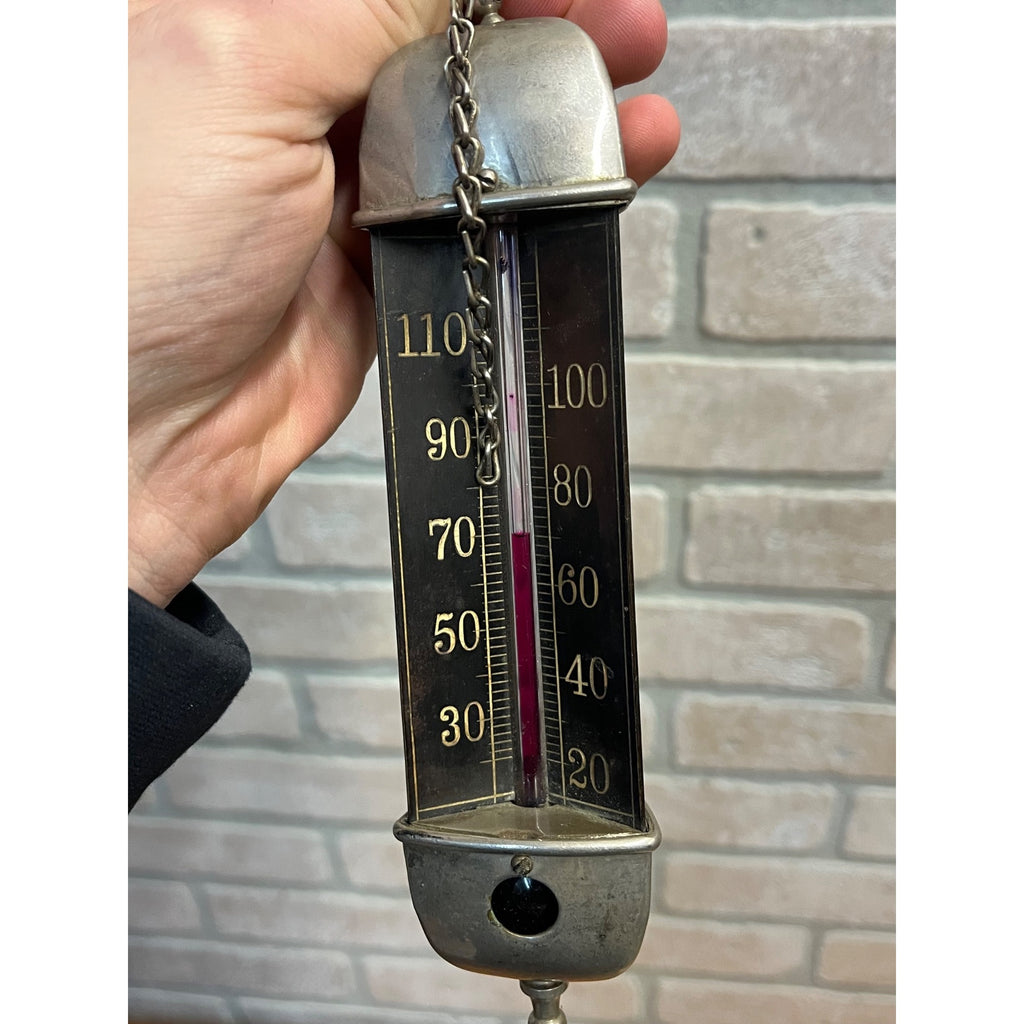 Antique Taylor Bros. 1887 Hanging Chandelier Parlor 3-Sided Radial Therm Temp Gauge