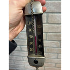 Antique Taylor Bros. 1887 Hanging Chandelier Parlor 3-Sided Radial Therm Temp Gauge