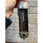 Antique Taylor Bros. 1887 Hanging Chandelier Parlor 3-Sided Radial Therm Temp Gauge