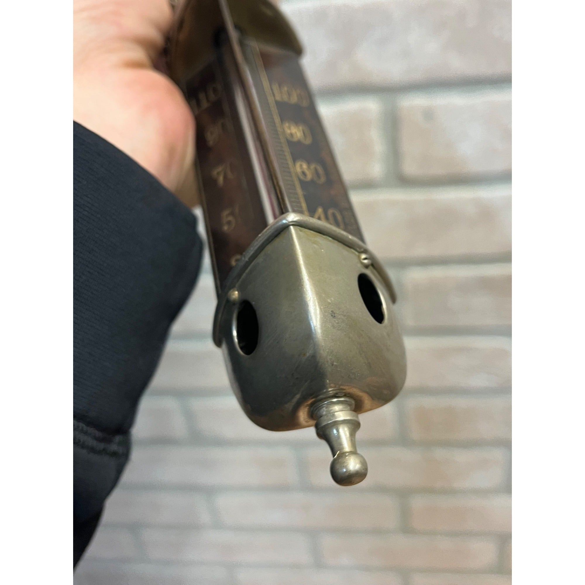 Antique Taylor Bros. 1887 Hanging Chandelier Parlor 3-Sided Radial Therm Temp Gauge