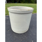 5 Gallon Western White Glazed Stoneware Crock Maple Leaf