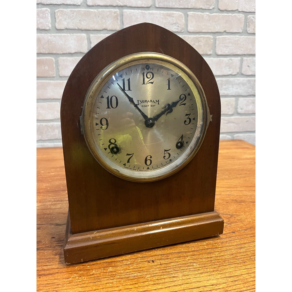 Antique Ingraham Clock 1897 Elton Beehive Steeple Shape 8-Day