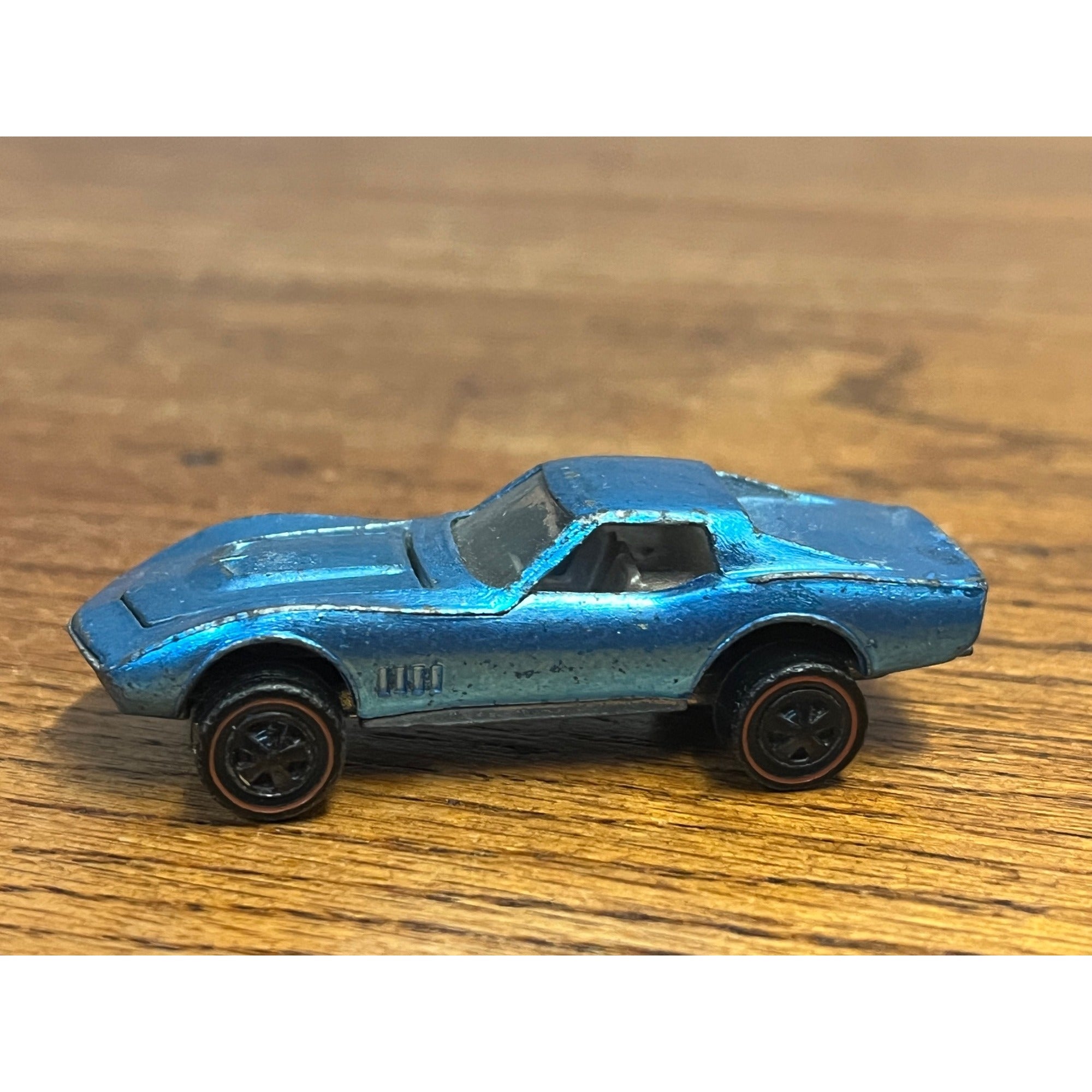 Vintage Hot Wheels Redline 1968 Light ICY Blue Custom Corvette US -- Excellent