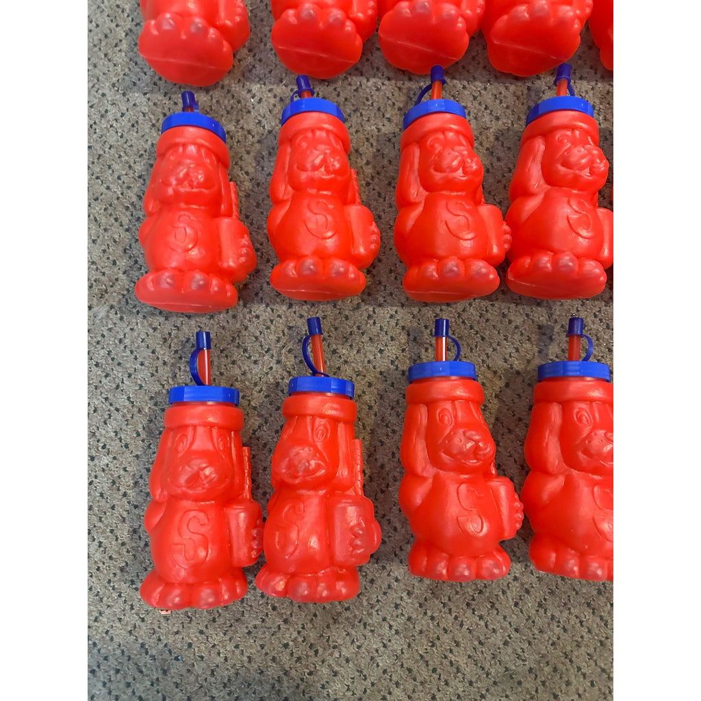 Vintage 1970s-80s Slush Puppy Dog Plastic Cups Lot (24) Retro Souvenir w/ Straws