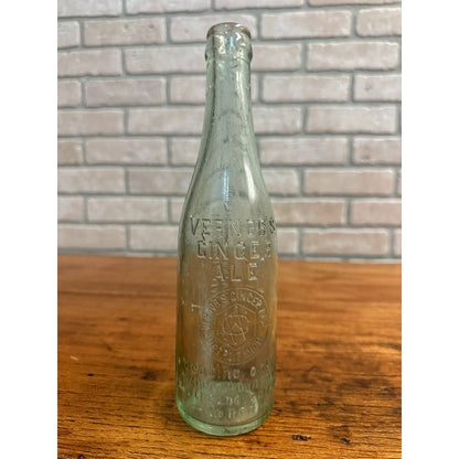 Early 1900s James Vernor's Ginger Ale Soda Pharmacy Embossed Aqua Bottle