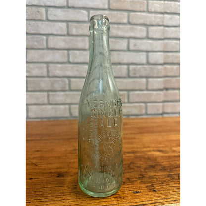 Early 1900s James Vernor's Ginger Ale Soda Pharmacy Embossed Aqua Bottle