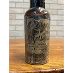 RARE Antique 1880s Old Black Crow Stove Polish Milwaukee, Wis Amber Bottle Label