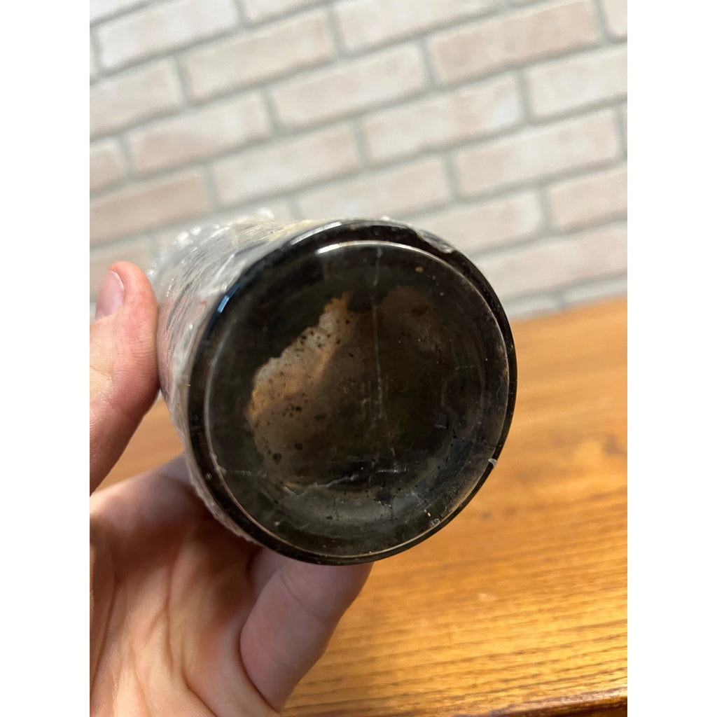 RARE Antique 1880s Old Black Crow Stove Polish Milwaukee, Wis Amber Bottle Label