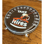 Vintage Original Hires Root Beer 12” Round Glass Thermometer Sign