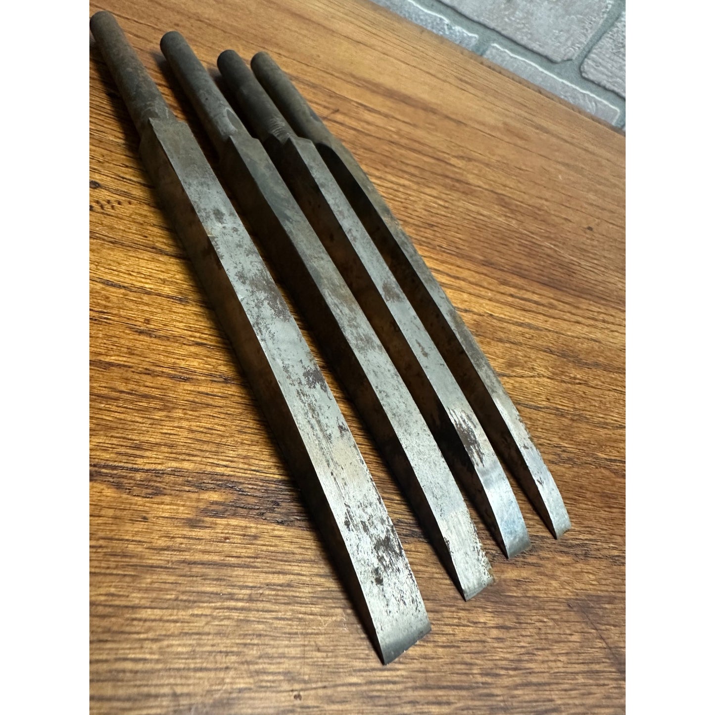 Antique Cast Steel Square Cold Chisels Lot 5/16", 3/8", 7/16", 1/2"