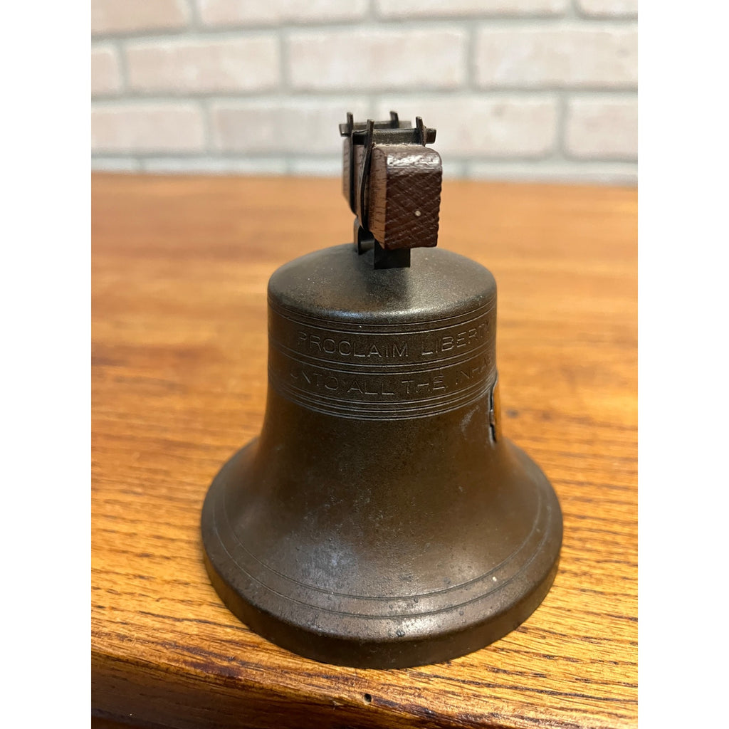 Vintage Bankers System Co. Liberty Bell Coin Bank Newburg, Wis - NO KEY