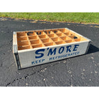 RARE Vintage S'More Wooden Soda Pop Crate Carrier Chaseburg Wis 1965 Smore MINT