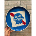 Pabst Blue Ribbon Beer Serving Tray Advertising Blue