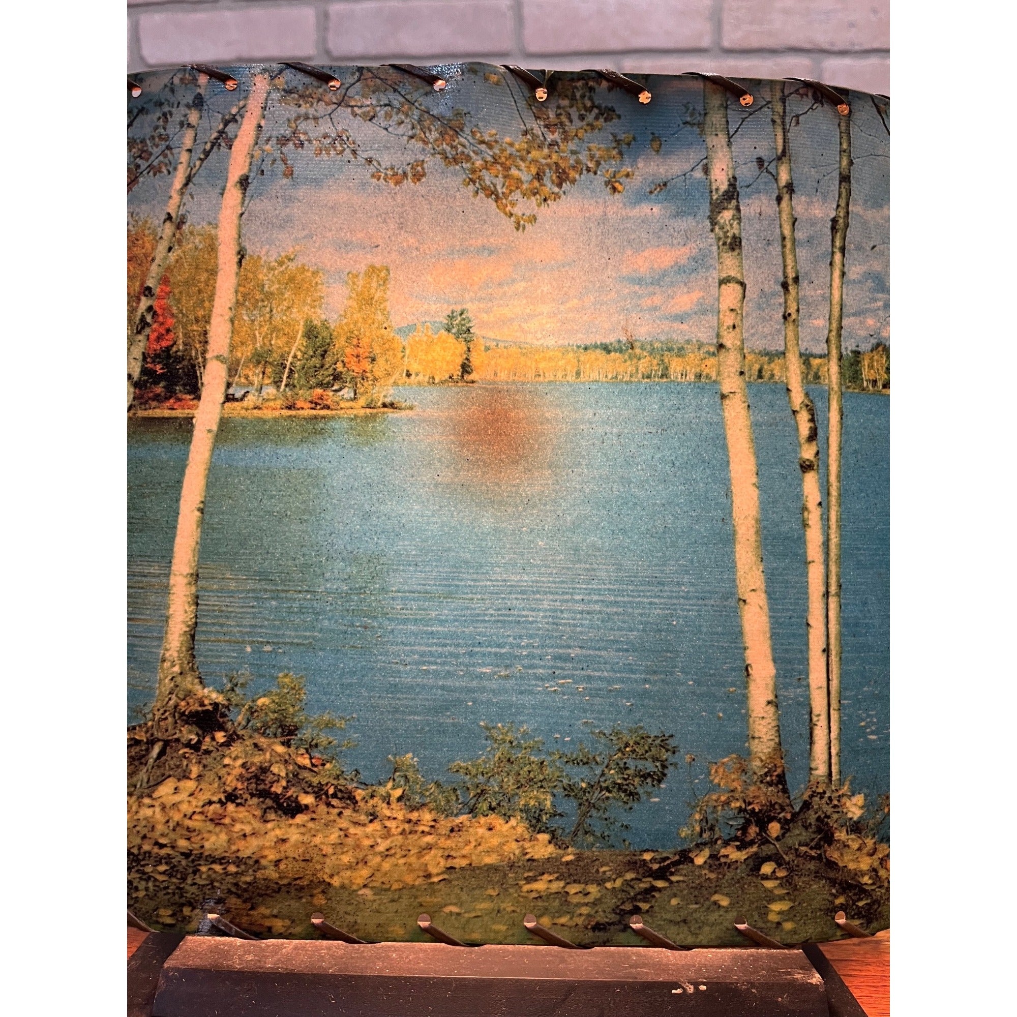 Vintage Helmscene TV Television Lamp Scenic Light Picture Mid-Century Lake Cabin