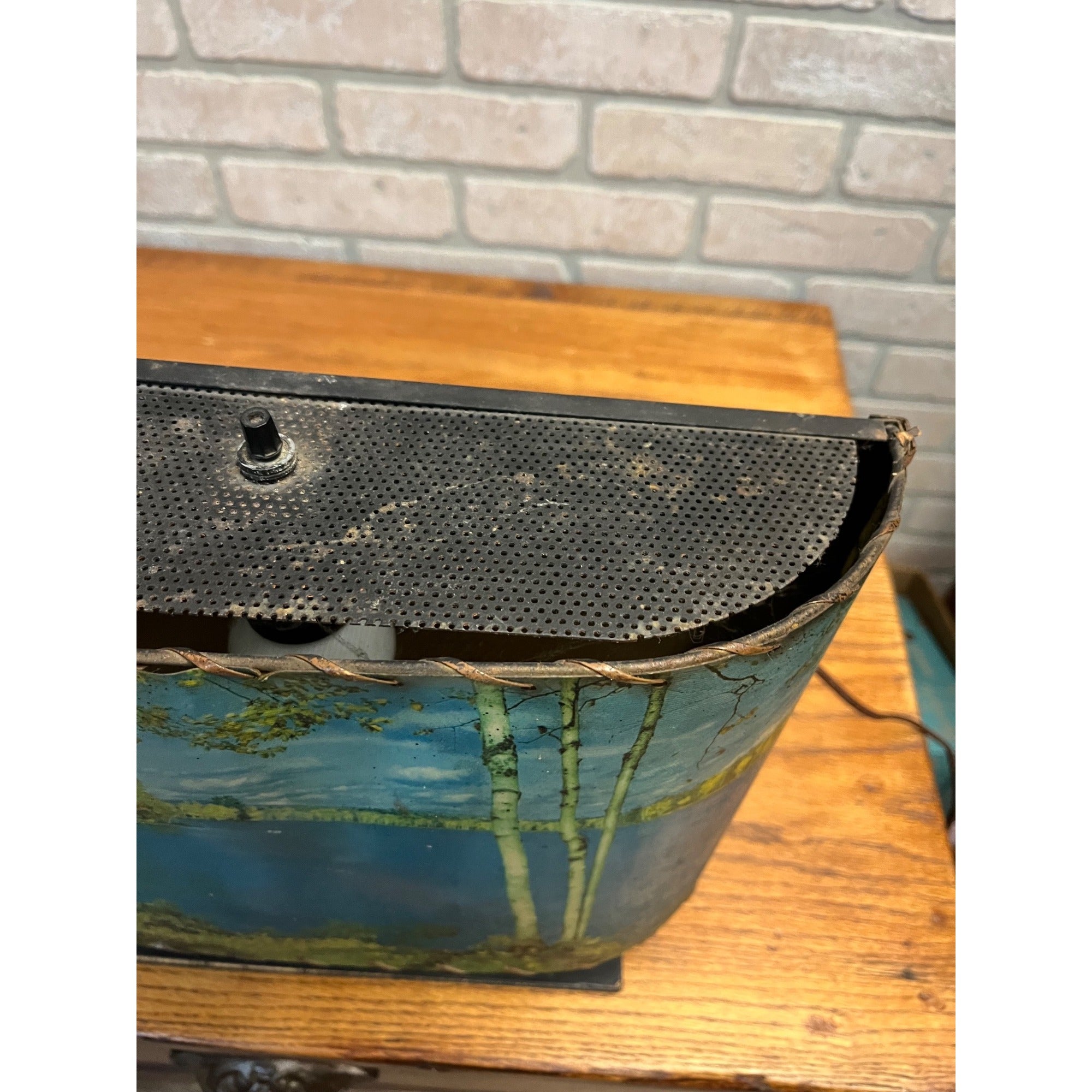 Vintage Helmscene TV Television Lamp Scenic Light Picture Mid-Century Lake Cabin