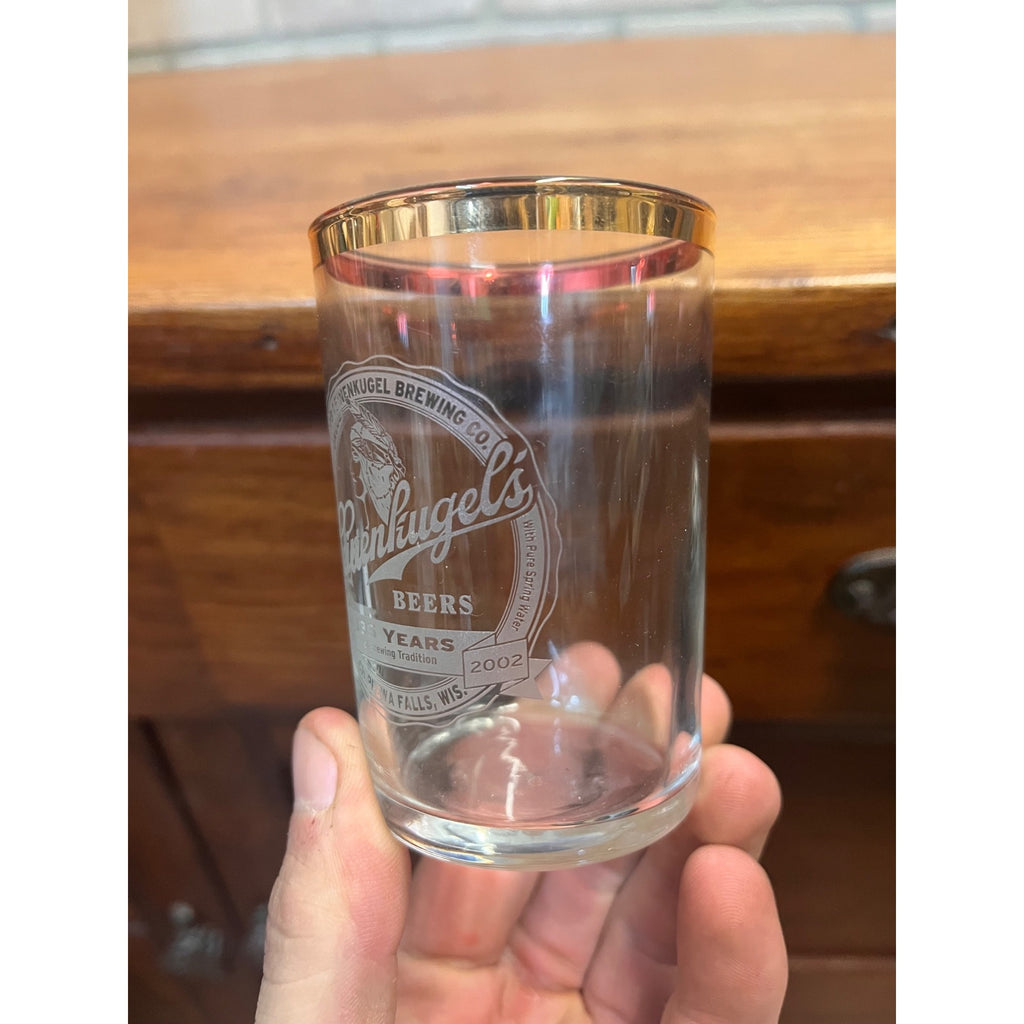 Vintage Leinenkugel's Brewing Co. Beer 135 Years Shell Etched Glass  3.5"