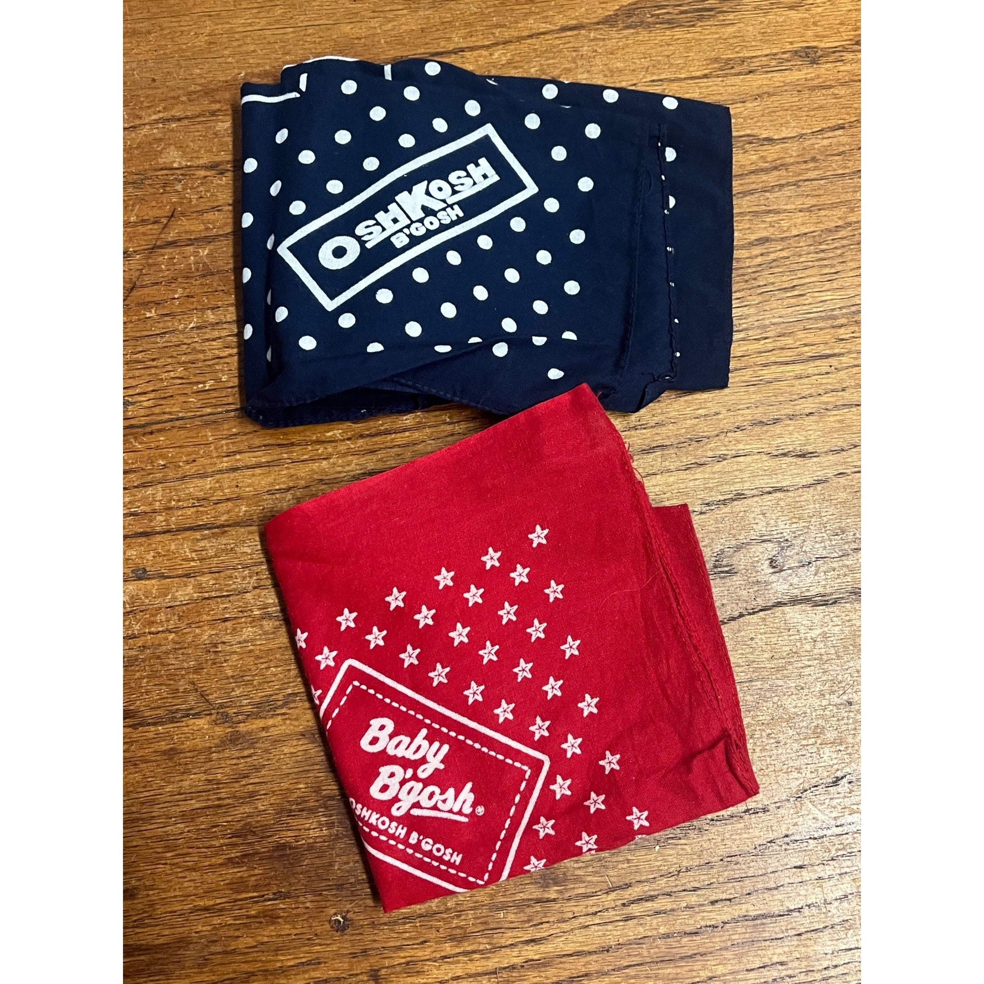 Vintage 1990s Oshkosh B'Gosh Wis Bandana Hankie Handkerchief Red Blue 100 Years