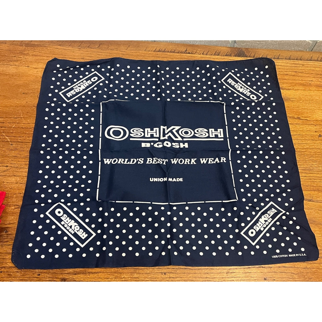 Vintage 1990s Oshkosh B'Gosh Wis Bandana Hankie Handkerchief Red Blue 100 Years