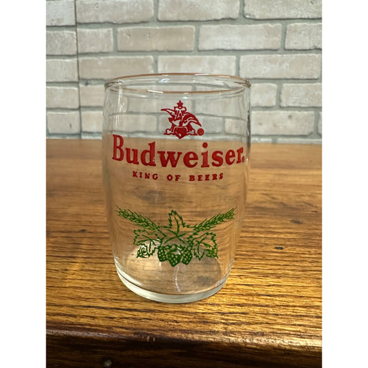 Vintage 1960s Budweiser Beer Advertising Tavern Bar Pub Short Glass Sampler