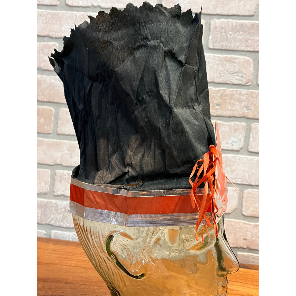 RARE Vintage 1930s Halloween Party Hat Crepe Art Deco Witch & Ghost - Beistle?