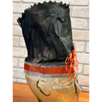 RARE Vintage 1930s Halloween Party Hat Crepe Art Deco Witch & Ghost - Beistle?