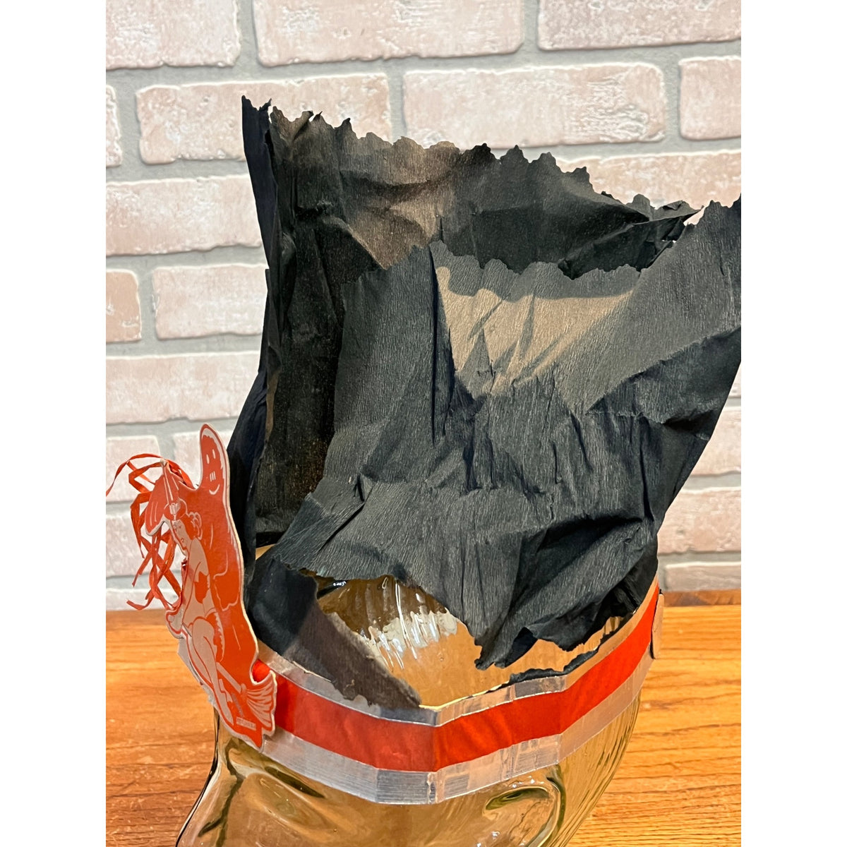 RARE Vintage 1930s Halloween Party Hat Crepe Art Deco Witch & Ghost - Beistle?