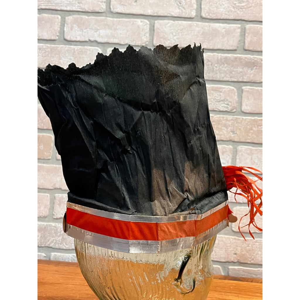 RARE Vintage 1930s Halloween Party Hat Crepe Art Deco Witch & Ghost - Beistle?