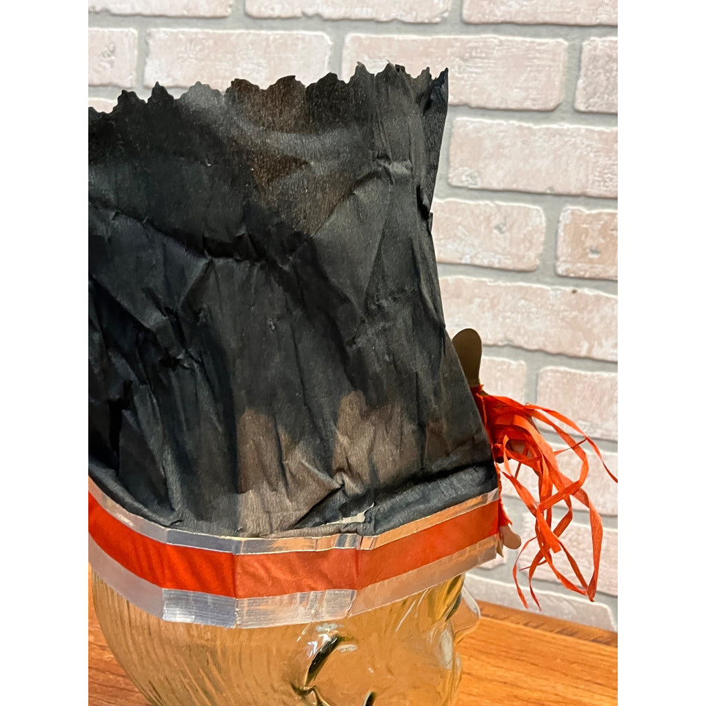 RARE Vintage 1930s Halloween Party Hat Crepe Art Deco Witch & Ghost - Beistle?