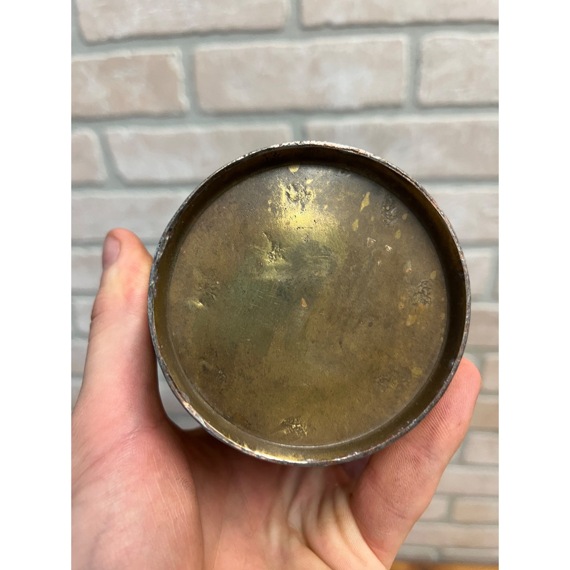 Vintage Tasseled Hammered Brass Flower Vase 9.75" Hollywood Regency MCM