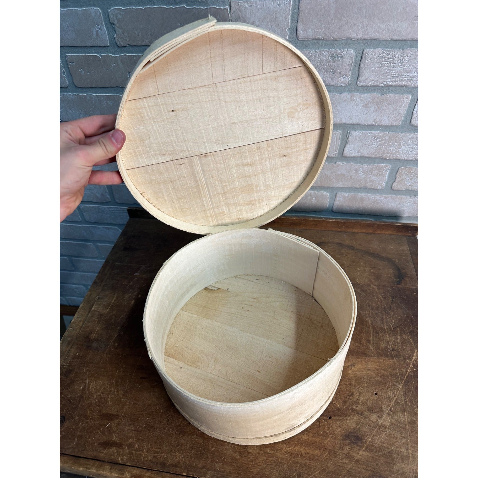 Vern's Cheese Inc Chilton Wisconsin Wis Wooden Cheese Round Container 11"