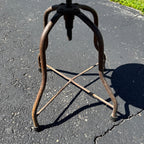 Antique Industrial Adjustable Factory Stool Wood Seat Cast Iron Machine Shop