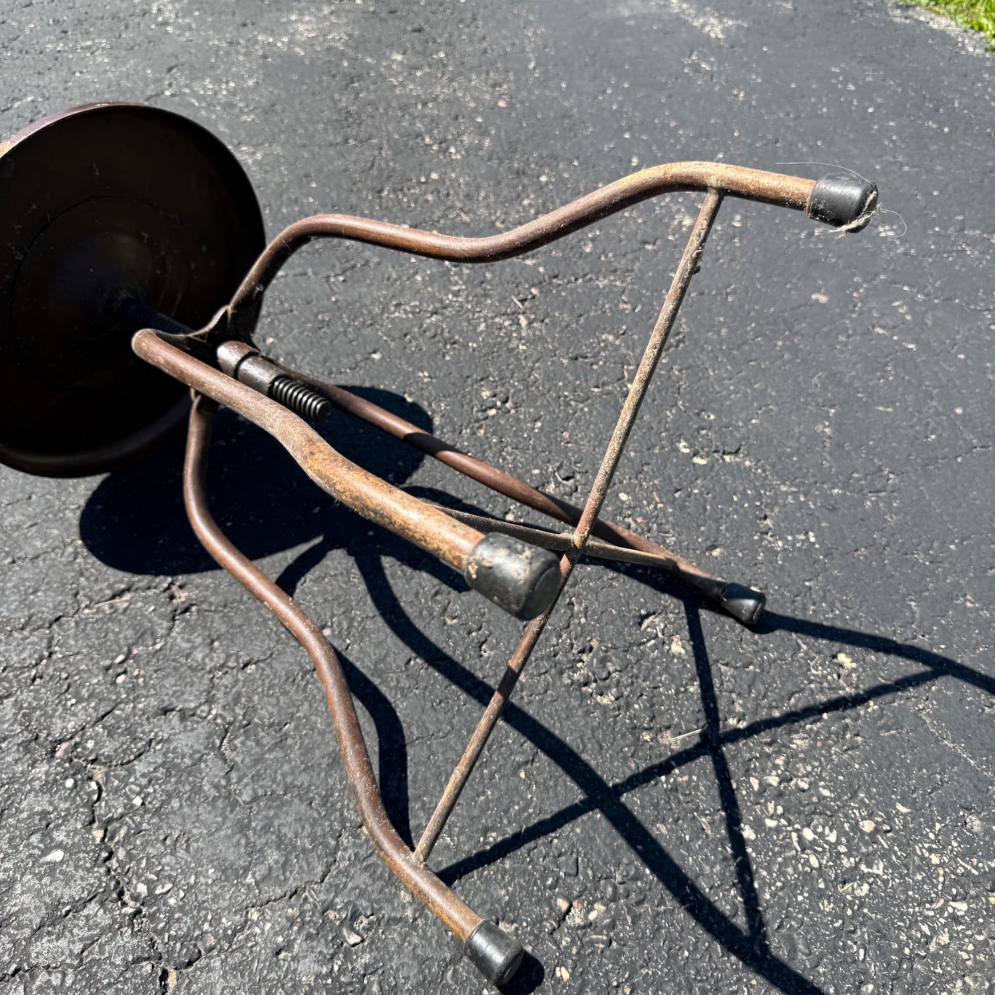 Antique Industrial Adjustable Factory Stool Wood Seat Cast Iron Machine Shop