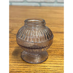Antique Miniature Oil Kerosene Lamp Purple Amethyst Font Footed EAPG 1-3/8" Thrd