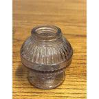 Antique Miniature Oil Kerosene Lamp Purple Amethyst Font Footed EAPG 1-3/8" Thrd