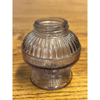 Antique Miniature Oil Kerosene Lamp Purple Amethyst Font Footed EAPG 1-3/8" Thrd